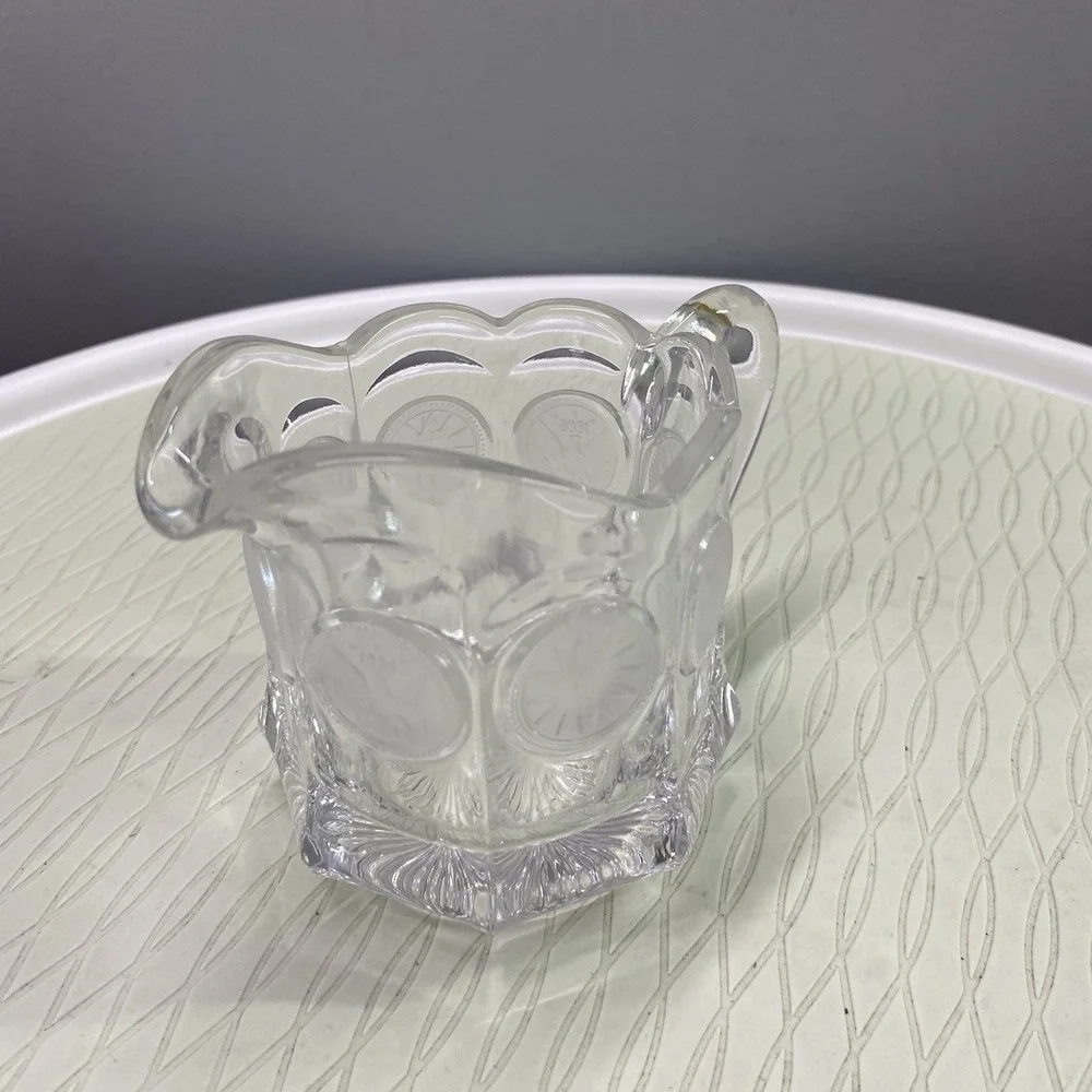 Vintage Fostoria Coin‎ Glass Creamer Pourer W/spout